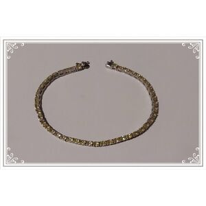 Stunning Oval Cut Canary Yellow Sim Diamond Tennis Bracelet~925 Sterling Silver